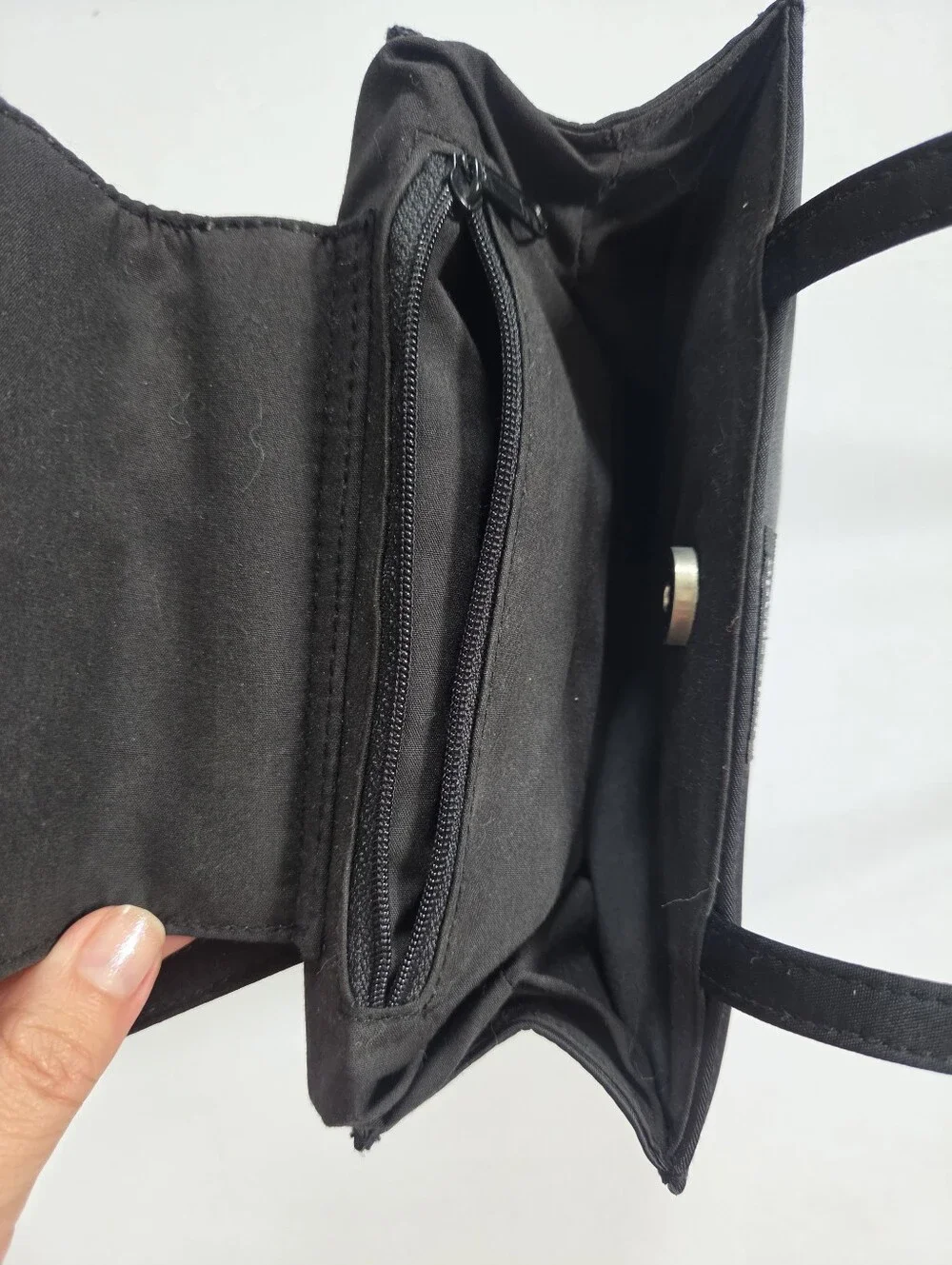 VTG Kate Spade black nylon Sam box tote shoulder bag featuring dual top handles